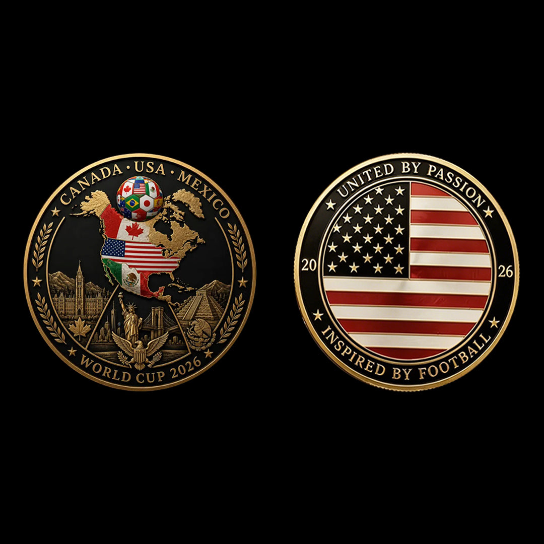 2026 World Cup Commemorative Challenge Coin – USA, Canada & Mexico Soccer Collectible, Double-Sided Football Souvenir Gift