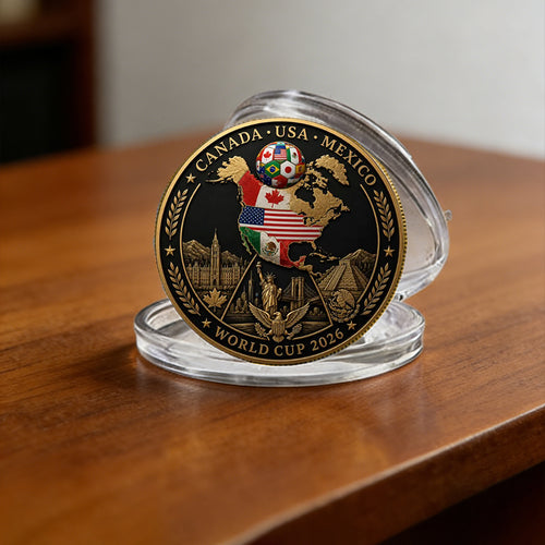 2026 World Cup Commemorative Challenge Coin – USA, Canada & Mexico Soccer Collectible, Double-Sided Football Souvenir Gift