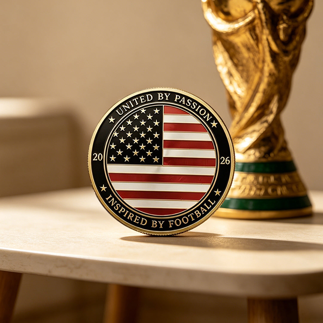 2026 World Cup Commemorative Challenge Coin – USA, Canada & Mexico Soccer Collectible, Double-Sided Football Souvenir Gift