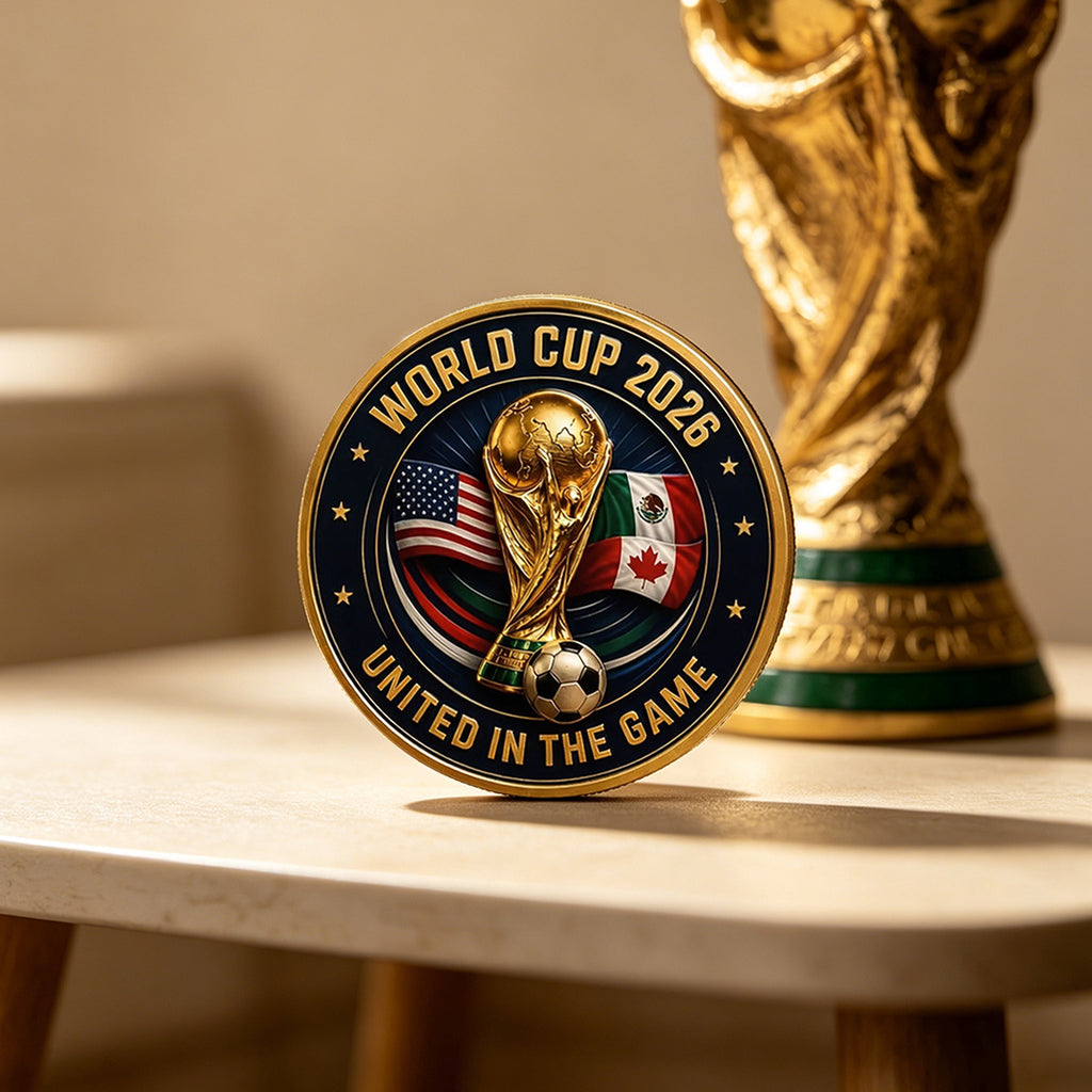 🏆 World Cup 2026 Commemorative Coin USA 🇺🇸 Canada 🇨🇦 Mexico 🇲🇽 Limited Edition Collectible