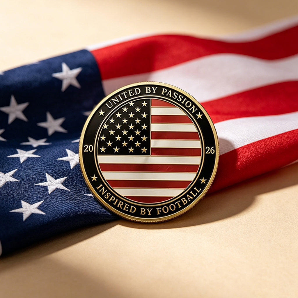 2026 World Cup Commemorative Challenge Coin – USA, Canada & Mexico Soccer Collectible, Double-Sided Football Souvenir Gift