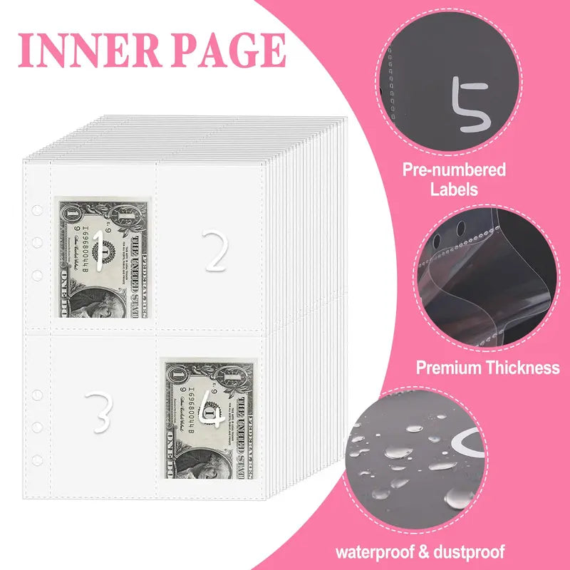 100 Envelopes Money Saving Challenge – A5 Cash Envelope Binder, Save $5,050 in 100 Days