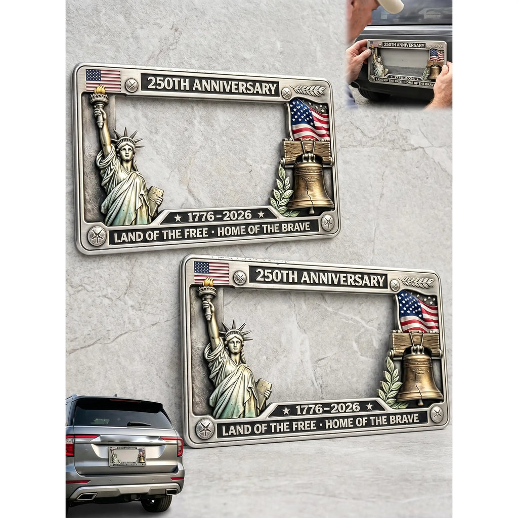 250th Anniversary U.S. License Plate Frame – Patriotic Liberty Design 1776-2026