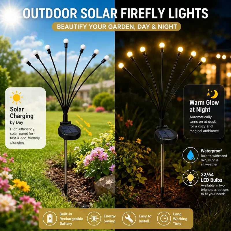 Outdoor Solar Garden Firefly Lights