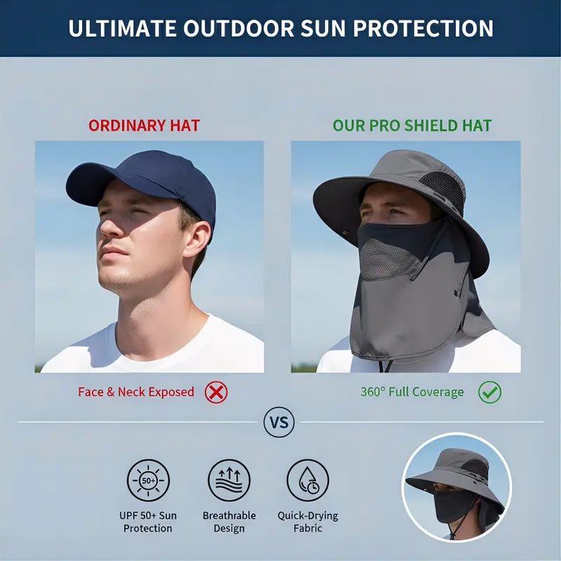 Fisherman's Hat Detachable Outdoor Fishing Face Covering Neck Protection Sun Hat