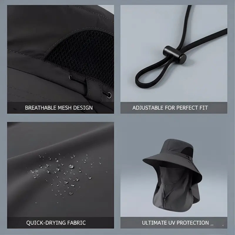 Fisherman's Hat Detachable Outdoor Fishing Face Covering Neck Protection Sun Hat