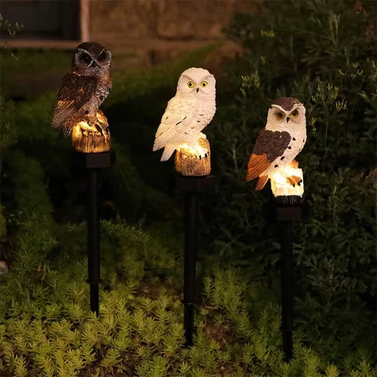 Solar Owl Pathway Light