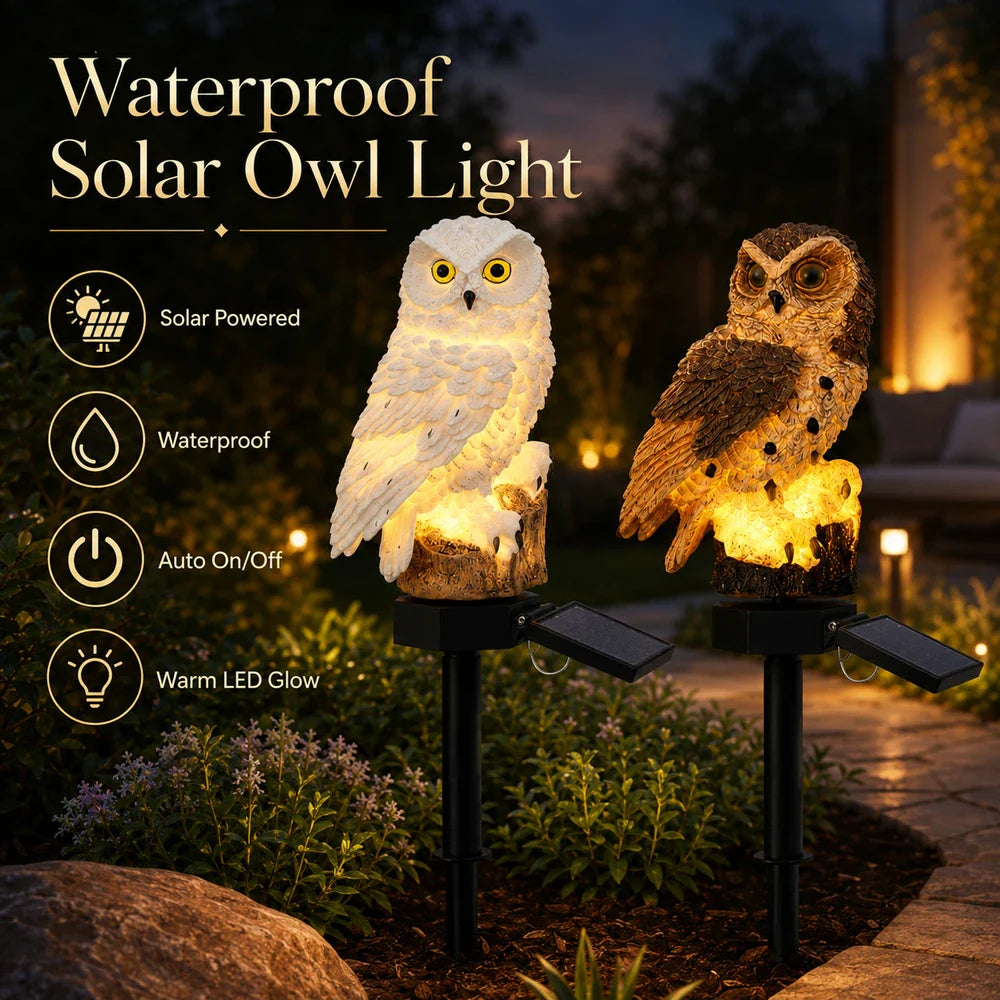 Solar Owl Pathway Light