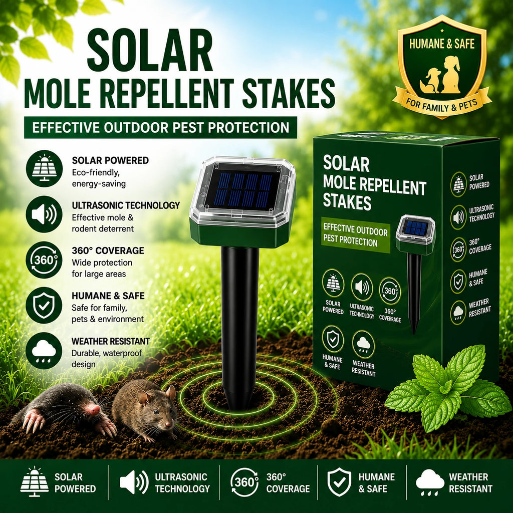 🌸Summer Sale 50% OFF☘️Solar Powered Waterproof Screw Mole Repellent