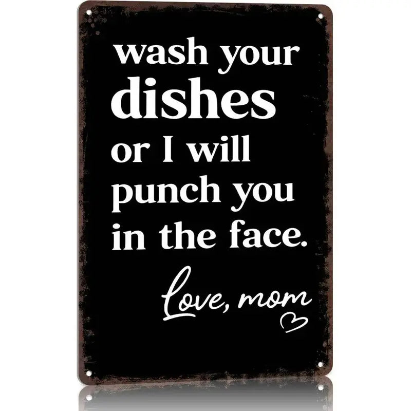 Funny 'Wash Your Dishes Or I'Ll Punch You In The Face' Cute Gift For Mom