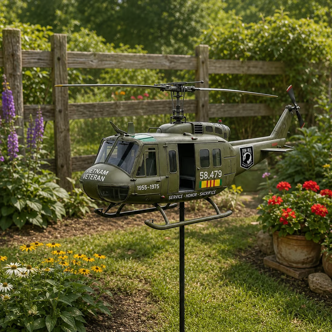 🎖️-Vietnam Veteran UH-1 Helicopter Wind Spinner- ✈️