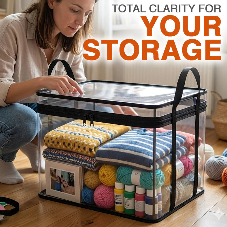 Portable Large Heavy-Duty Thick Plastic Clear Storage Box