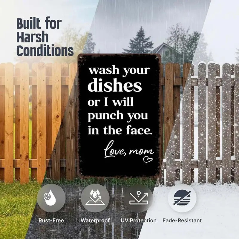 Funny 'Wash Your Dishes Or I'Ll Punch You In The Face' Cute Gift For Mom