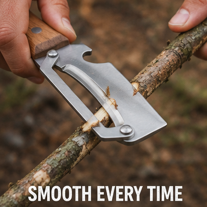 Zero-Snag Outdoor Utility Peeler Knife with Wooden Handle | Stainless Steel Camping & Bushcraft Tool