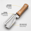 Zero-Snag Outdoor Utility Peeler Knife with Wooden Handle | Stainless Steel Camping & Bushcraft Tool