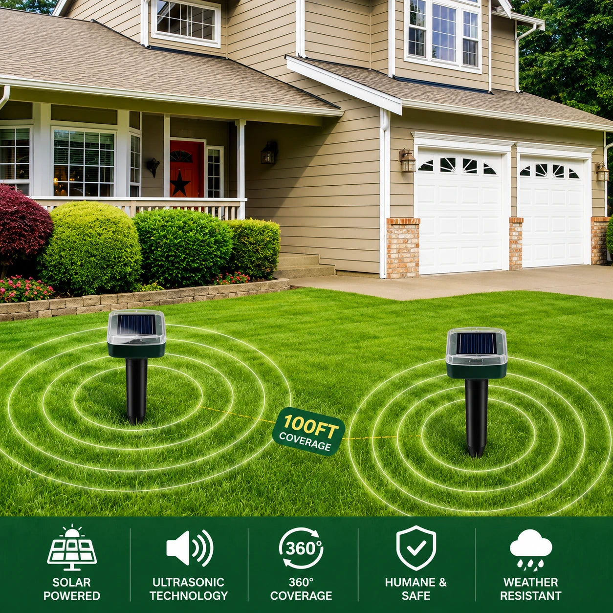 🌸Summer Sale 50% OFF☘️Solar Powered Waterproof Screw Mole Repellent