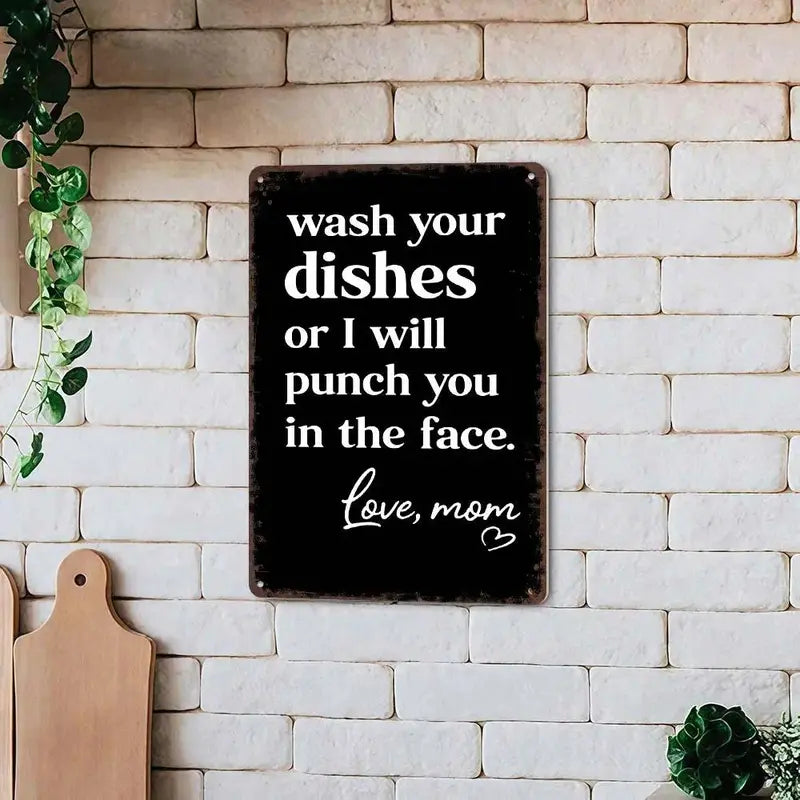 Funny 'Wash Your Dishes Or I'Ll Punch You In The Face' Cute Gift For Mom