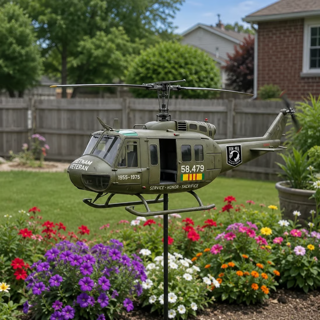 🎖️-Vietnam Veteran UH-1 Helicopter Wind Spinner- ✈️