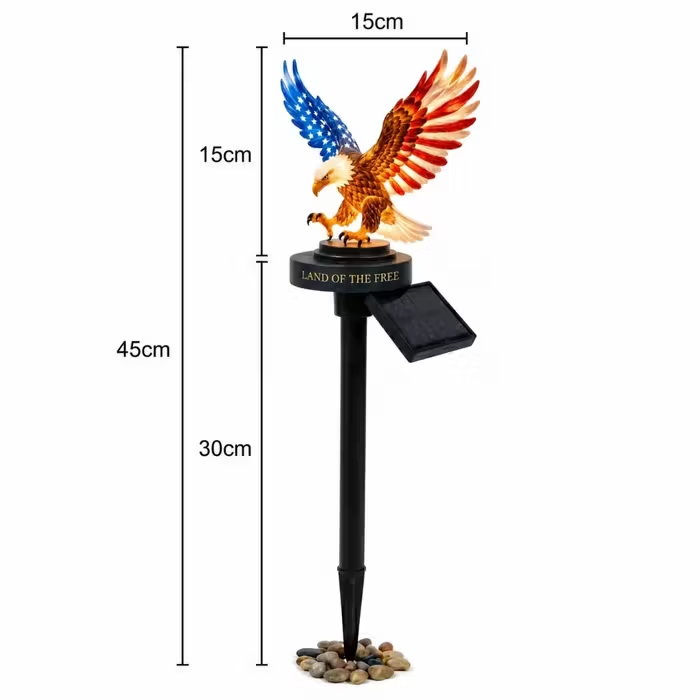 🦅🇺🇸 Solar Eagle Garden Light – A Glowing Tribute to American Freedom ✨