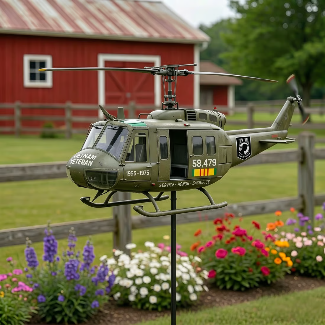 🎖️-Vietnam Veteran UH-1 Helicopter Wind Spinner- ✈️
