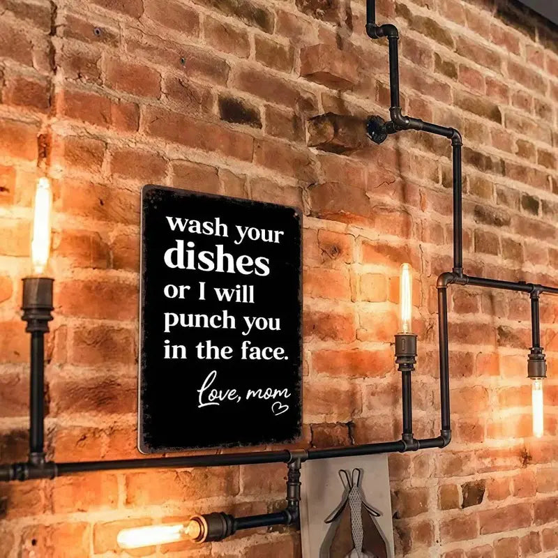 Funny 'Wash Your Dishes Or I'Ll Punch You In The Face' Cute Gift For Mom
