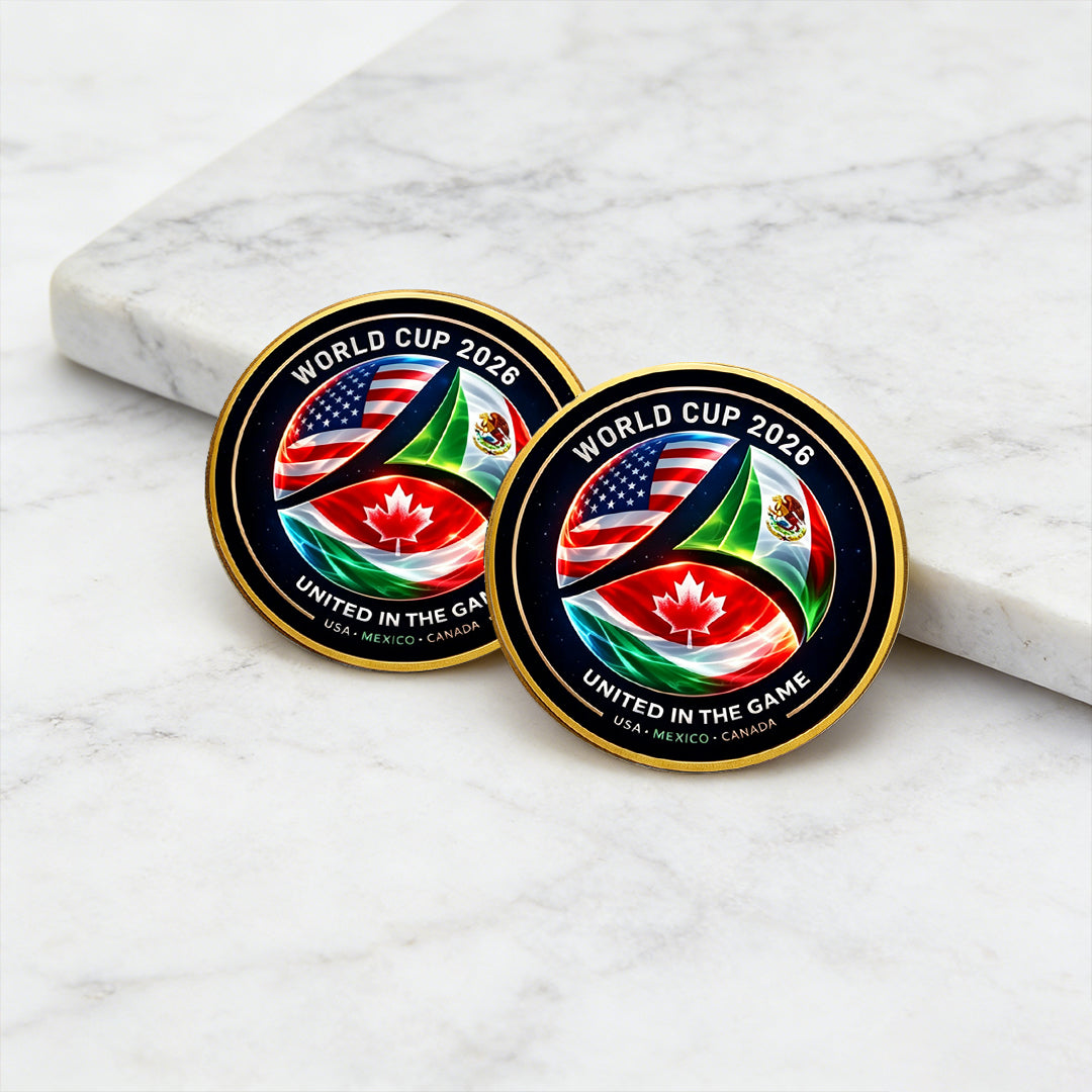 World Cup 2026 Commemorative Challenge Coin – USA, Mexico & Canada United in the Game Collectible Gold Coin for Soccer Fans