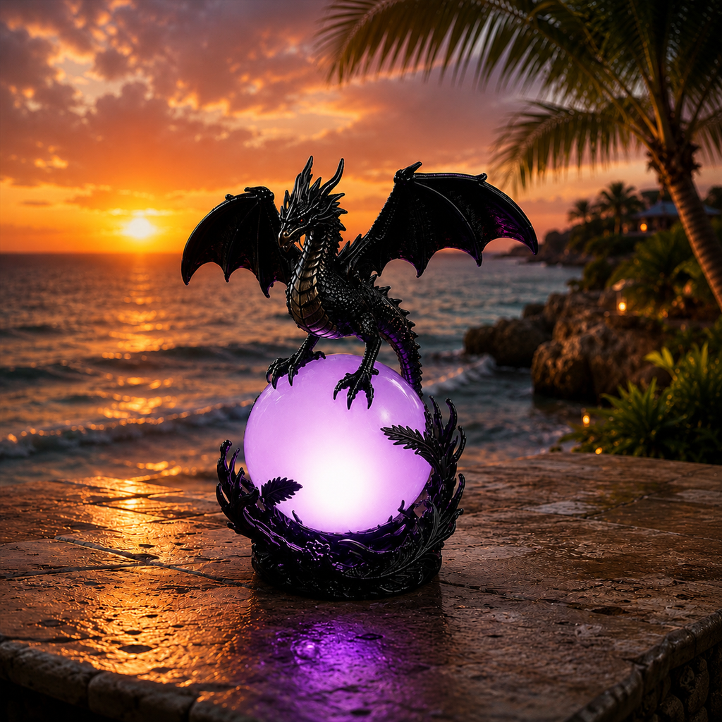 🔮Gothic Dragon LED Crystal Ball Lamp for Dark Aesthetic Decor