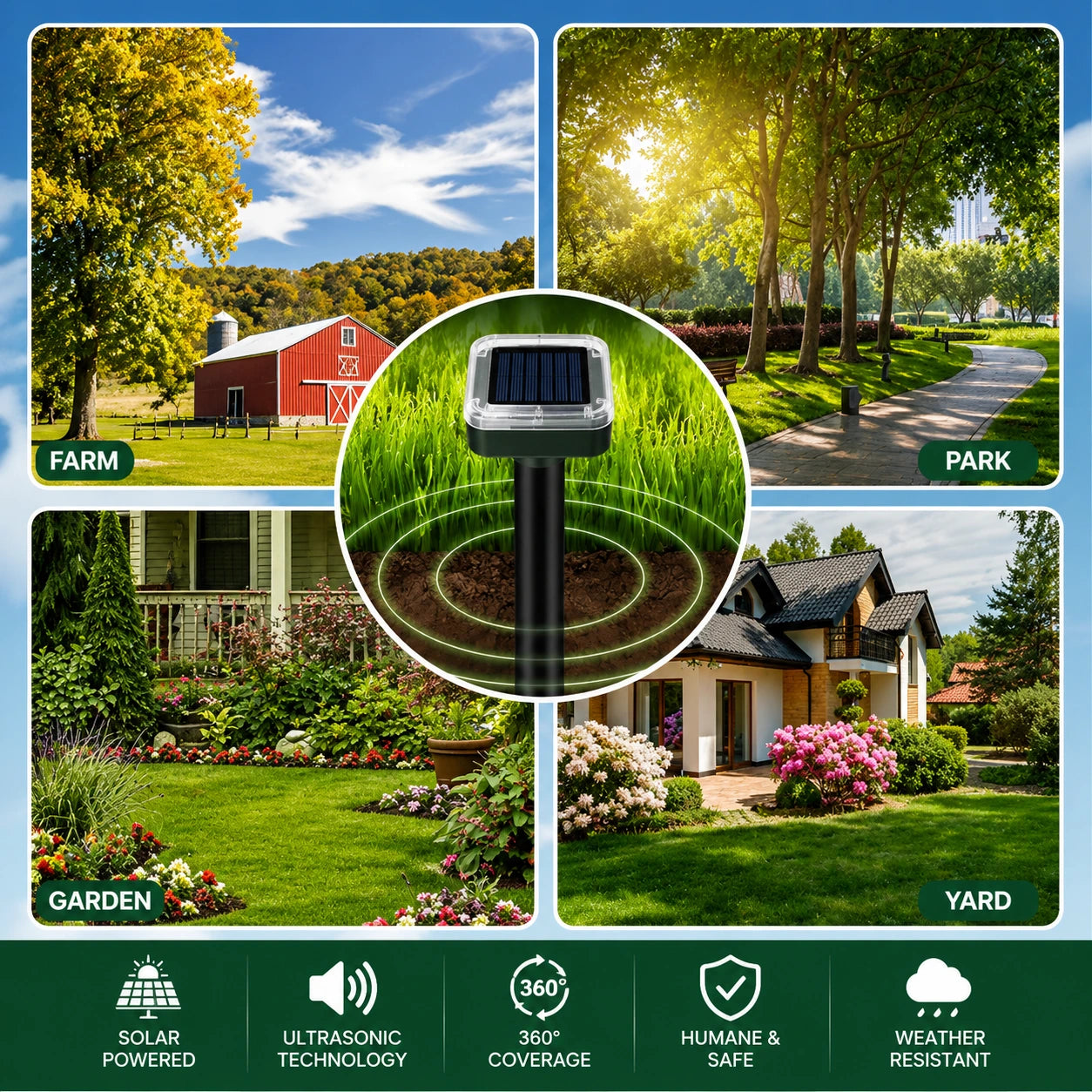 🌸Summer Sale 50% OFF☘️Solar Powered Waterproof Screw Mole Repellent