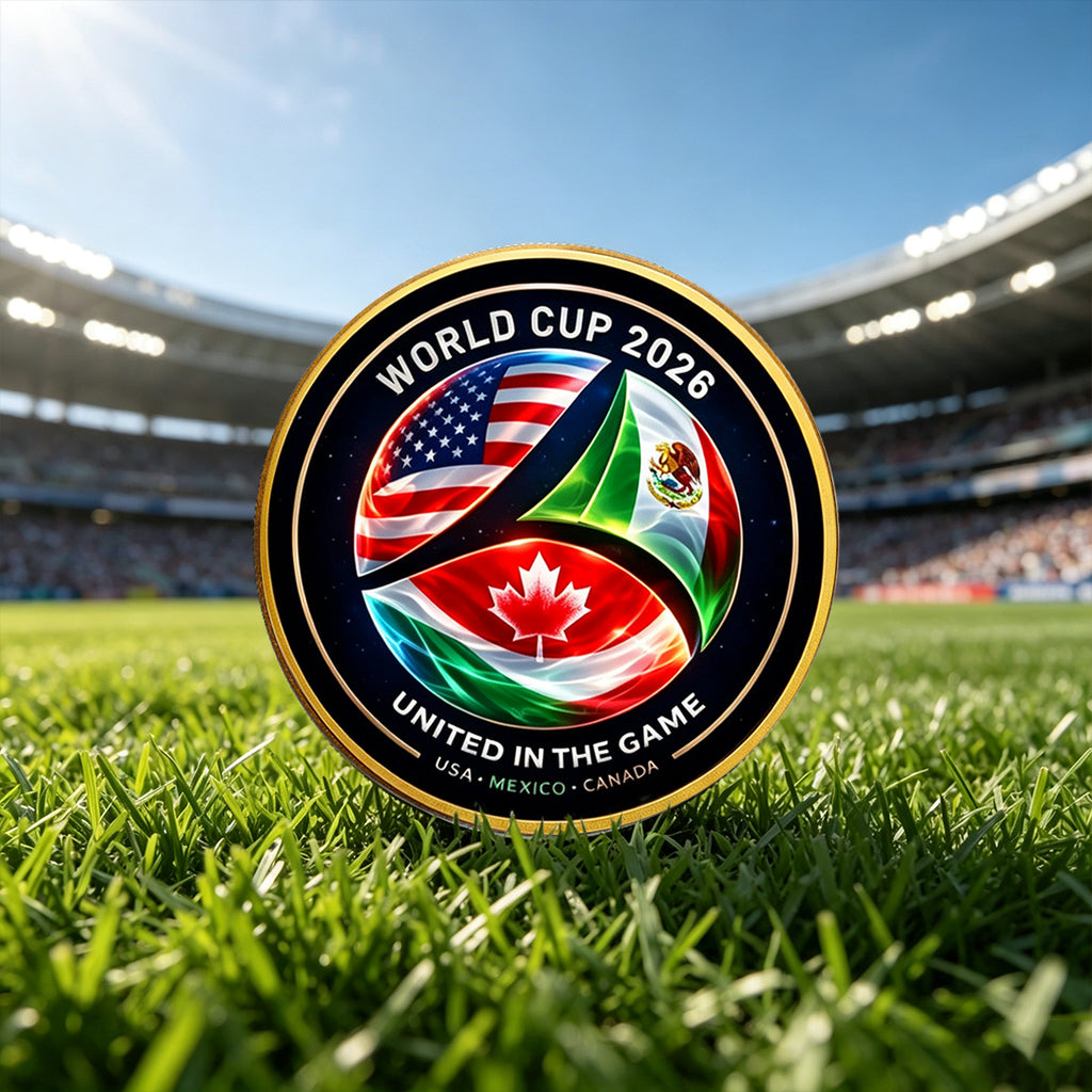 World Cup 2026 Commemorative Challenge Coin – USA, Mexico & Canada United in the Game Collectible Gold Coin for Soccer Fans