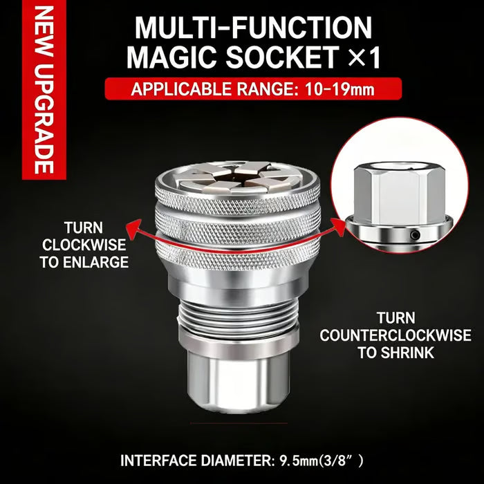 Adjustable Universal Socket Wrench for 3/8" Drive Ratchet Torque Wrench & Power Drill