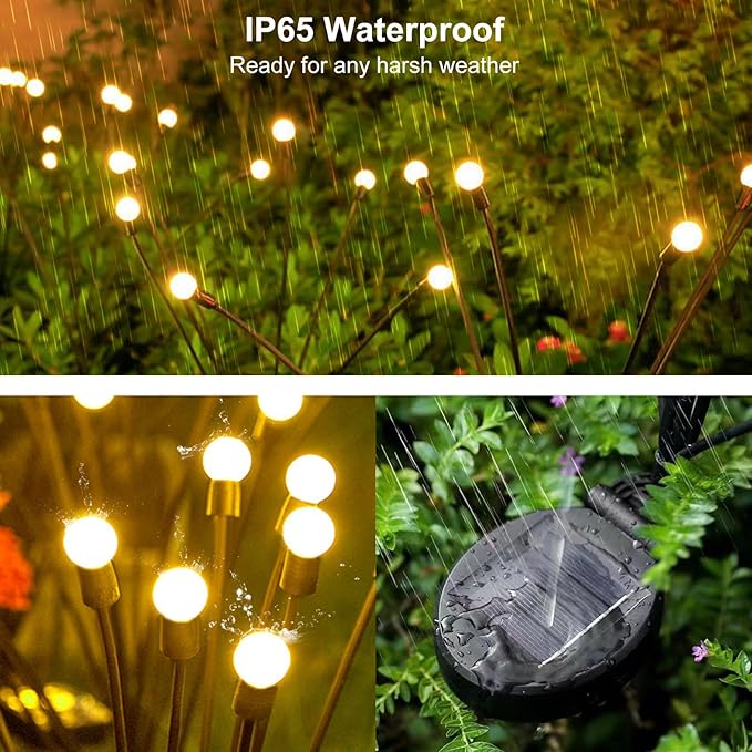 Solar Firefly Garden Lights – Swaying Warm White Outdoor Fairy Lights for Yard, Patio & Pathway