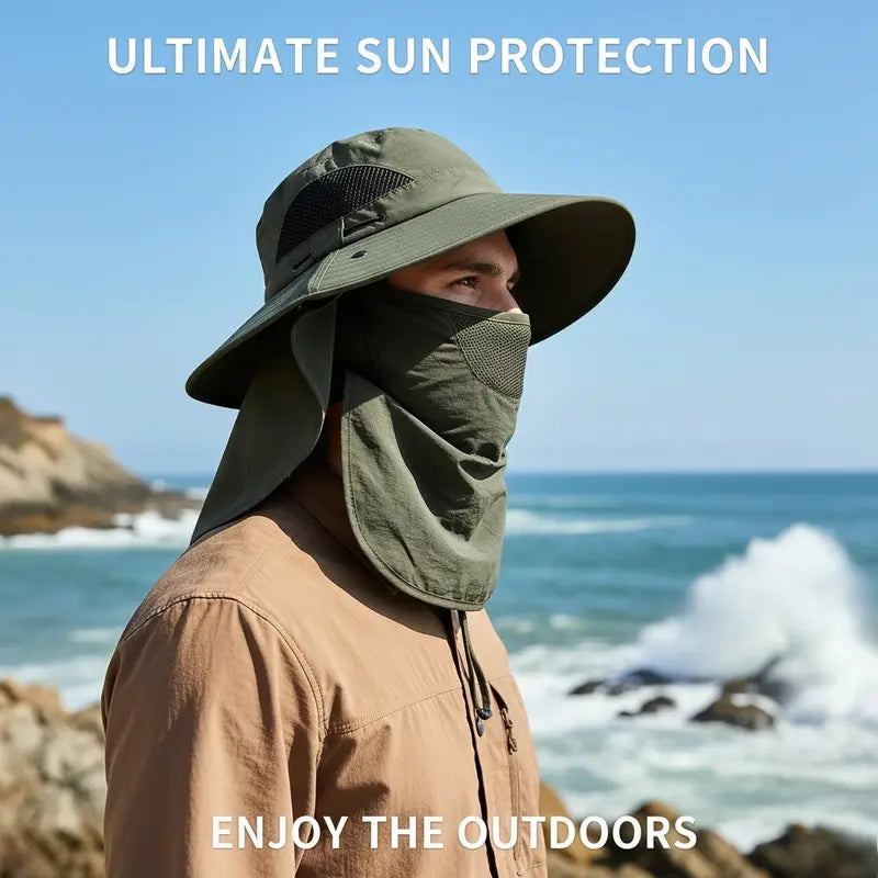 Fisherman's Hat Detachable Outdoor Fishing Face Covering Neck Protection Sun Hat