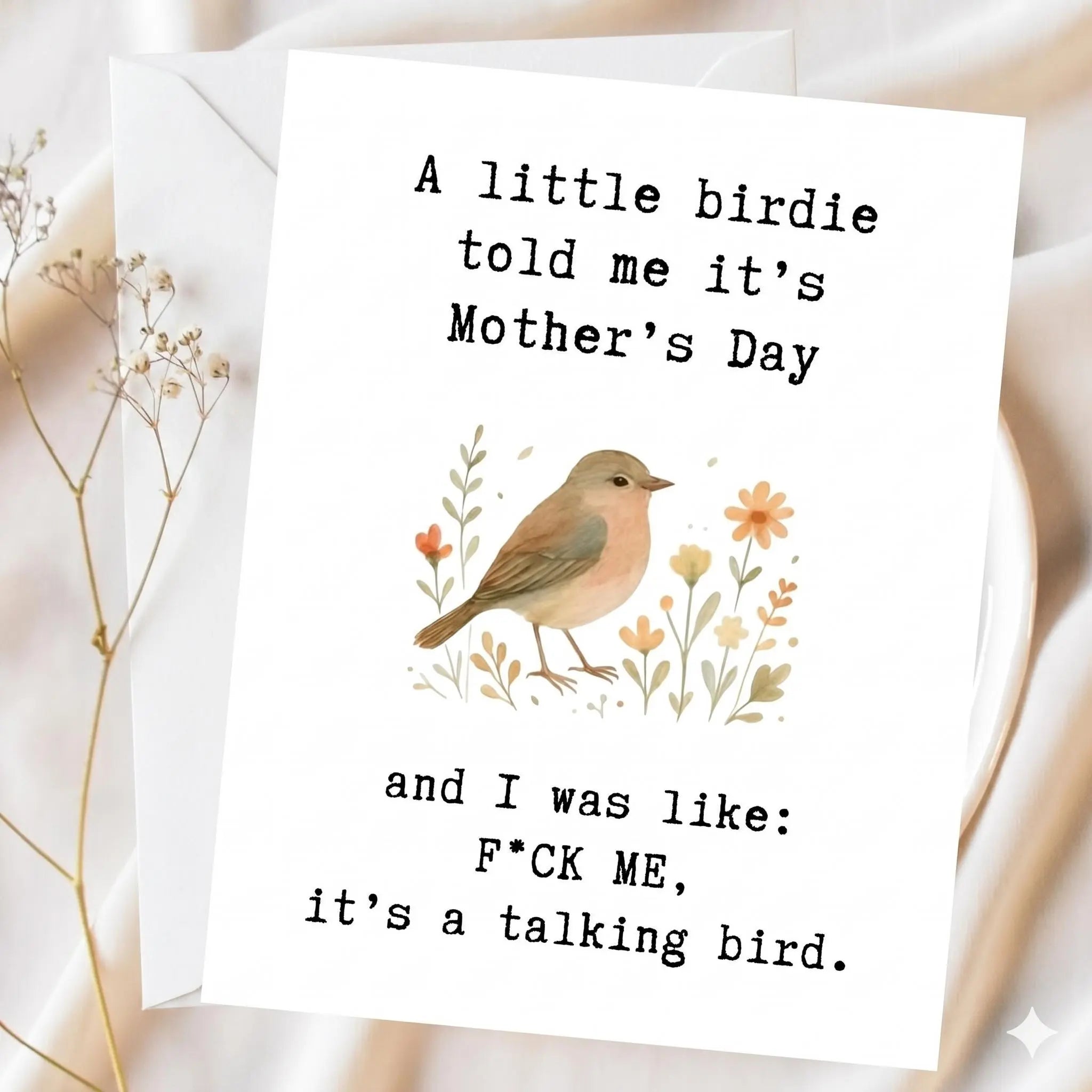 Funny Mother’s Day Card, A Little Birdie Greeting Card for Mom