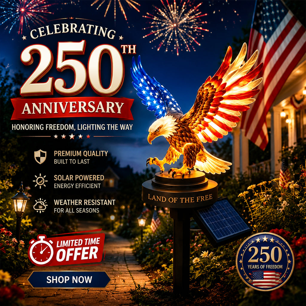 🦅🇺🇸 Solar Eagle Garden Light – A Glowing Tribute to American Freedom ✨
