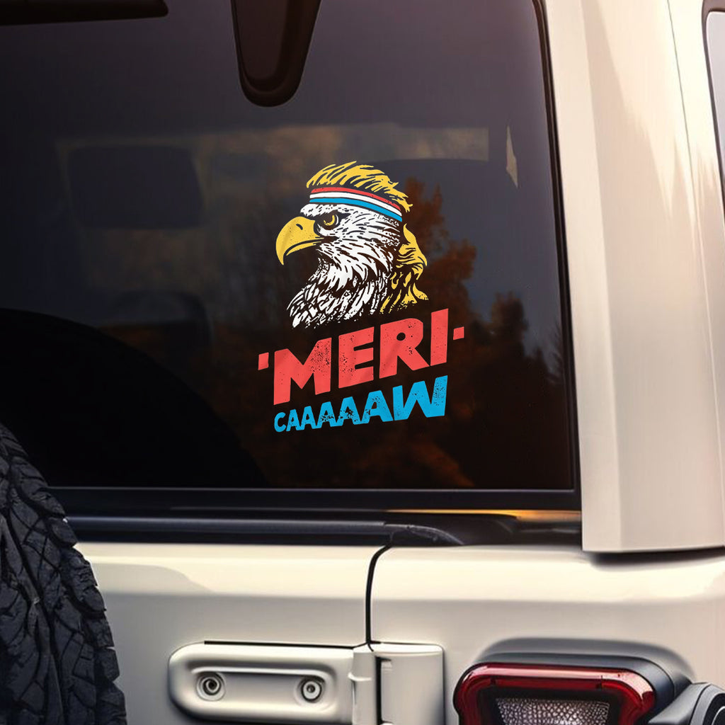MERI-CAAAW Patriotic Eagle Car Decal