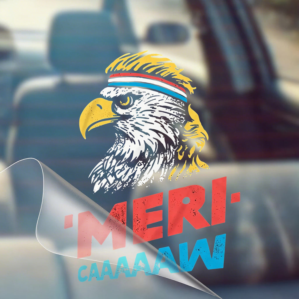 MERI-CAAAW Patriotic Eagle Car Decal