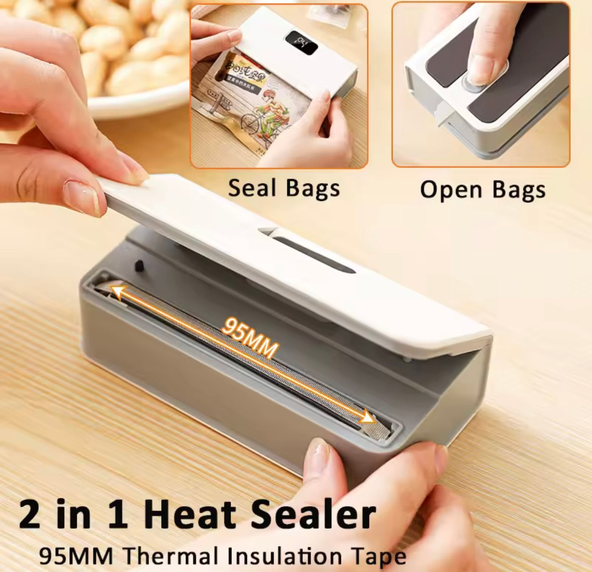 FreshSeal Pro Vacuum Food Sealer – Keep Food Fresh Up To 5X Longer & Reduce Waste