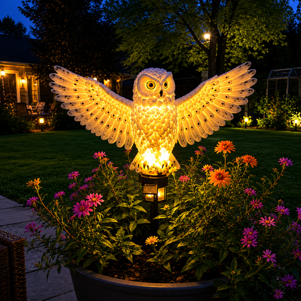Solar Owl Pathway Light