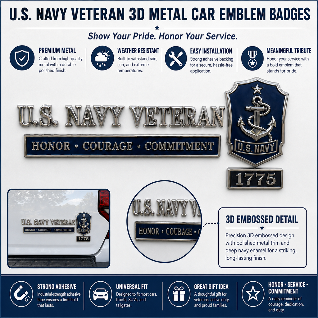 🇺🇸 Last Day Promo: 49% OFF -🎖️U.S. Military Veteran Car Emblem Metal Badge Collection