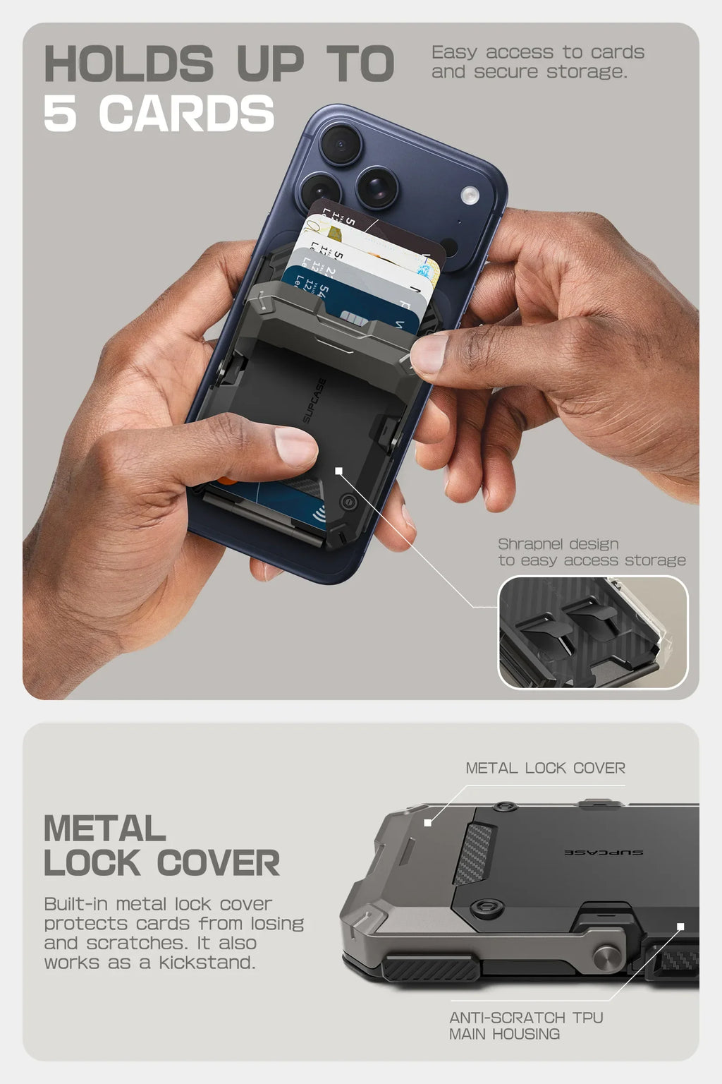 MagFlip Magnetic Wallet with Stand-Black