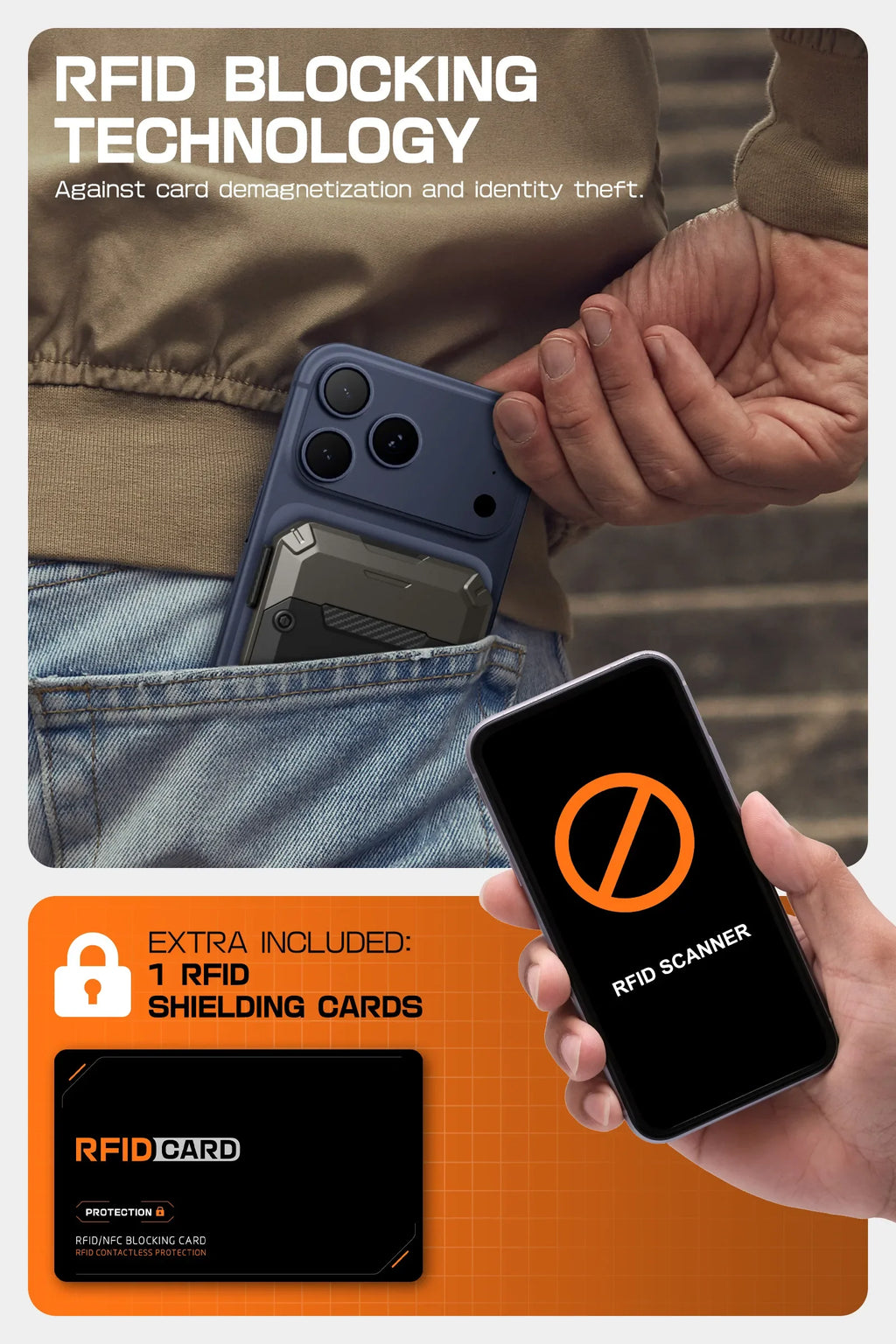 MagFlip Magnetic Wallet with Stand-Black