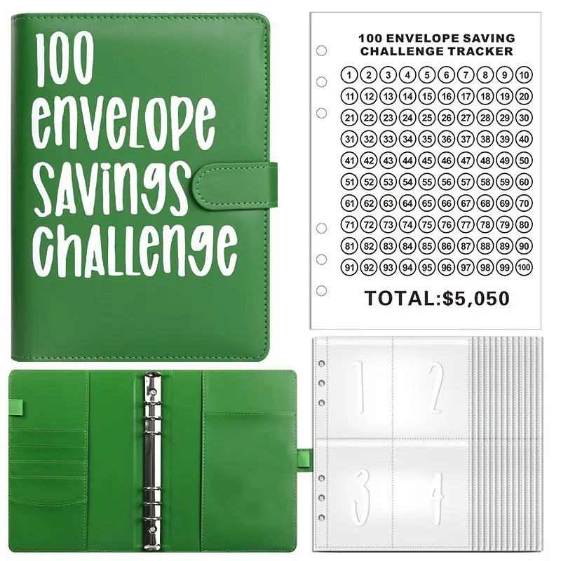 100 Envelopes Money Saving Challenge – A5 Cash Envelope Binder, Save $5,050 in 100 Days