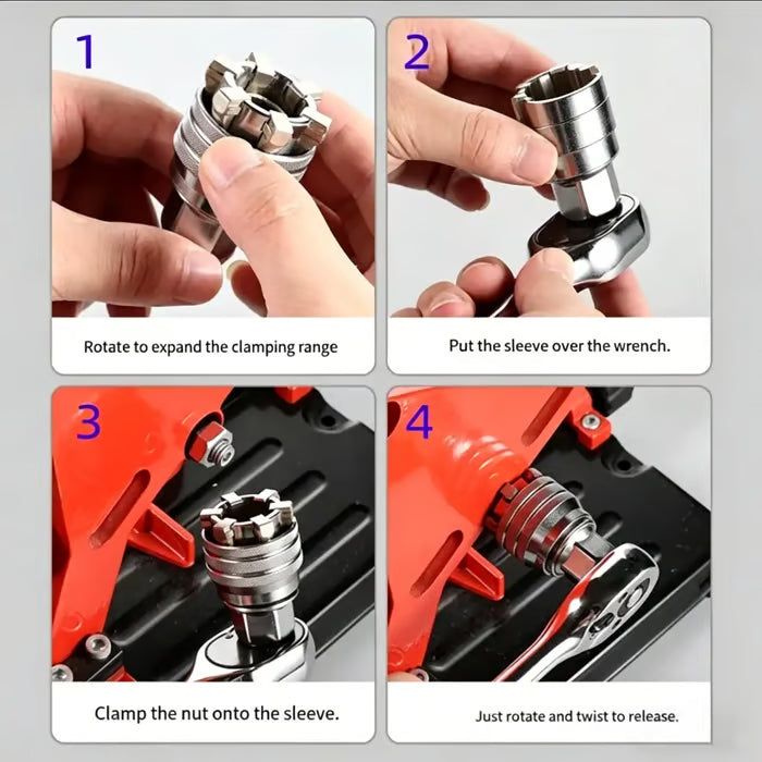 Adjustable Universal Socket Wrench for 3/8" Drive Ratchet Torque Wrench & Power Drill
