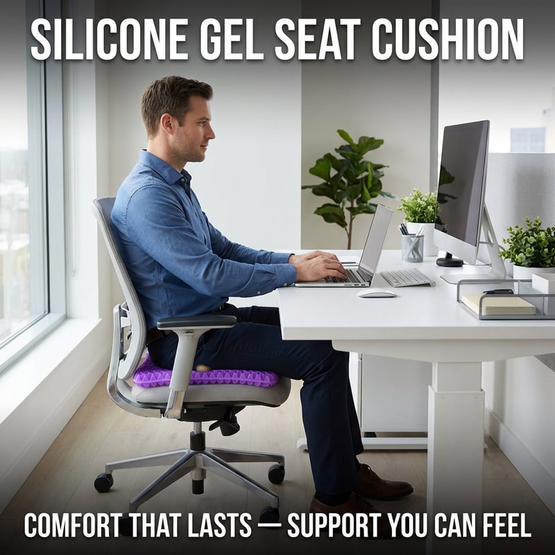 ✨ Ergonomic Silicone Seat Cushion – Relief You Can Feel